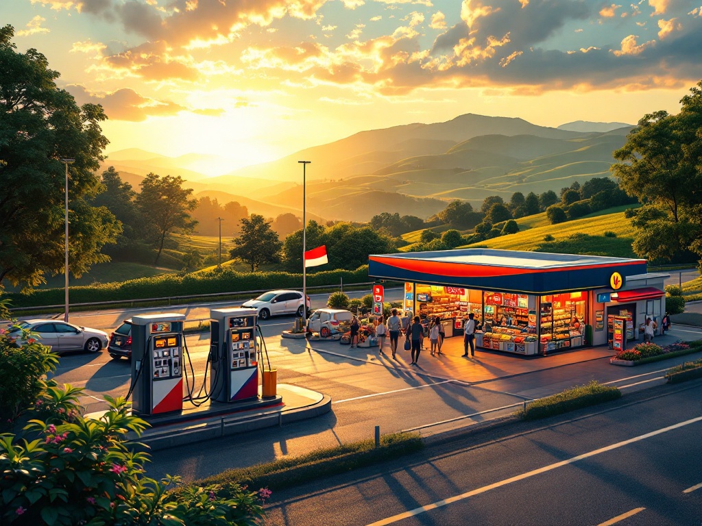 Čerpacia stanica s predajom diaľničných známok